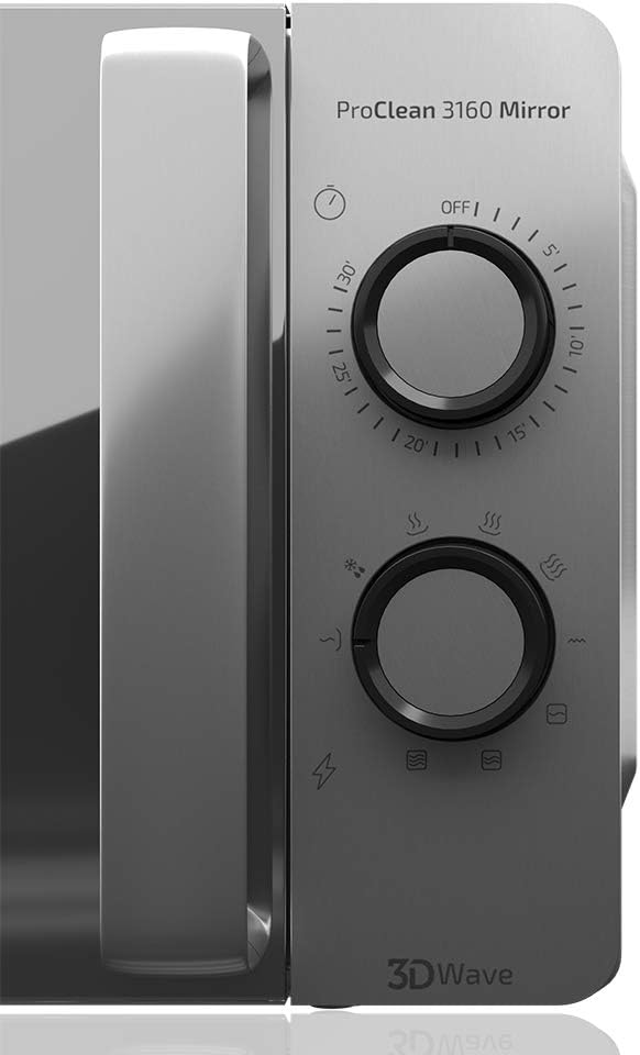 Cecotec Microondas ProClean 3160-Mirror, 20 L,Ready2Clean-Beschichtung, 800 W-Grill,9 Stufen, 30min-