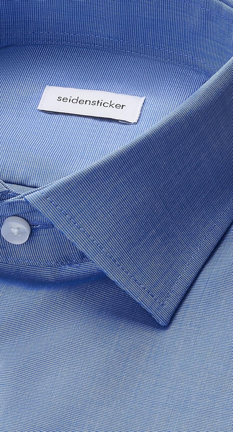 Seidensticker Herren Men Regular Shortsleeve Businesshemd 38 Mittelblau(003001), 38 Mittelblau(00300