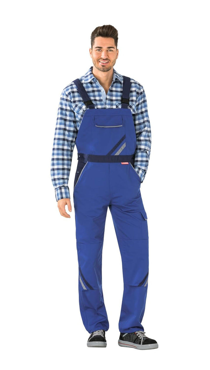 Planam 2330057 Highline Latzhose, Kornblau/Marine/Zink, Grösse 57 Kornblau/Marine/Zink 57, Kornblau/