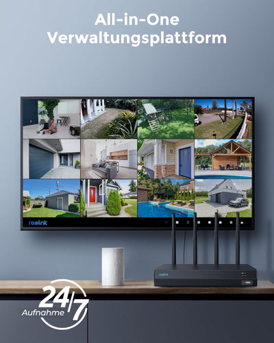 Reolink 4K Wi-Fi 6 PT Überwachungskamera Aussen Set, 2X WLAN Kameras Outdoor mit 355° Pan & 50° Tilt