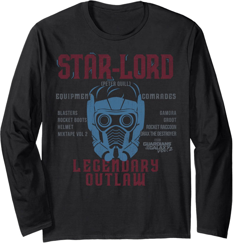 Marvel Guardians Of The Galaxy Vol. 2 Star-Lord Schematic Langarmshirt