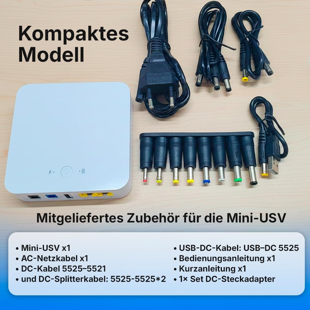 Unterbrechungsfreie Stromversorgung | Mini UPS Power Schutz Ladegerät Oder Mini-USV 5V/12V mit Inter