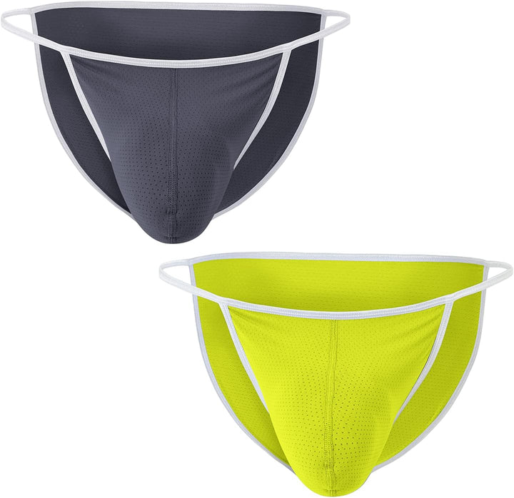 BIATWOWR Men's Briefs Sexy Men's Underwear Briefs with Big Ball Pouch Low Waistband Underpants Men 3