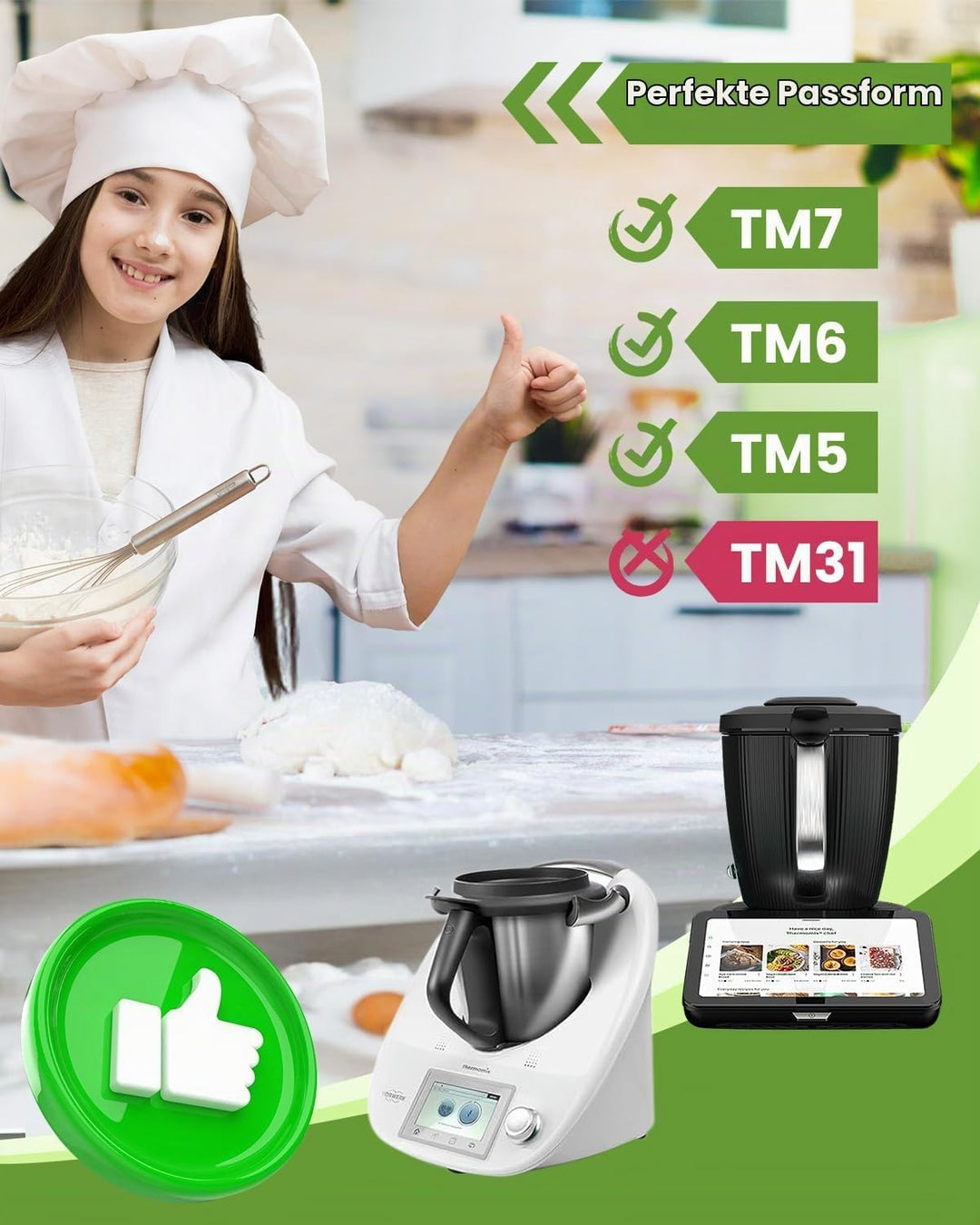 Teigmesser für TM6, TM5, Edelstahl Teigmischmesser, Kein Teig-Rückstand und Schmutzkontamination, Sc
