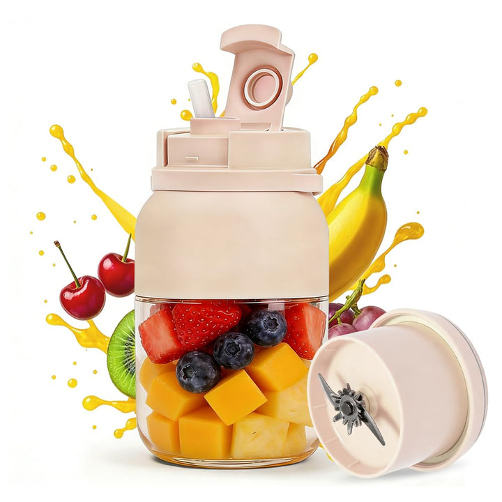 Fresh Juice Mixer Flasche, Smoothie Maker to Go, 1200 ml Flaschenmixer mit 38 Klingen, Tragbarer Mix