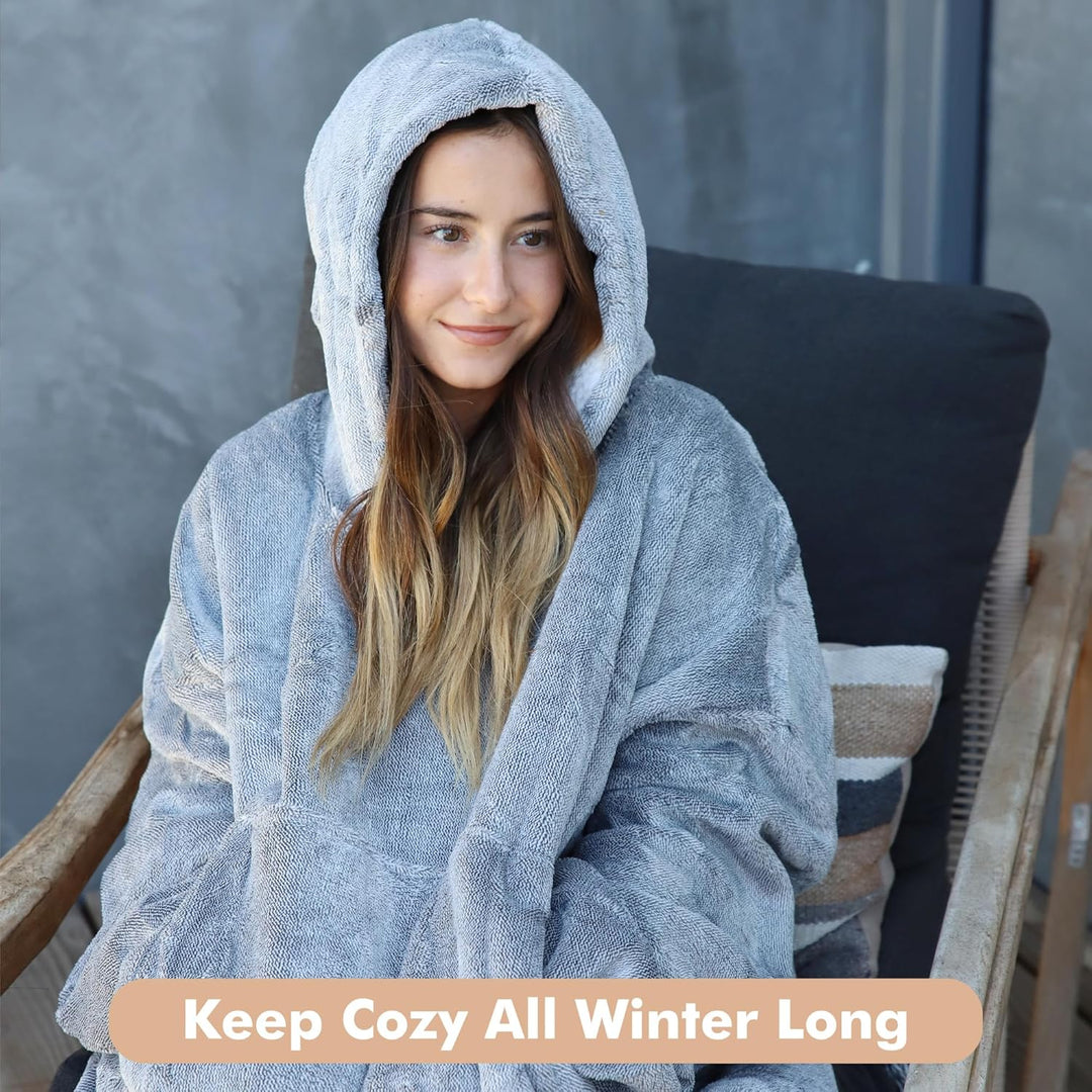 Catalonia Classy Oversized Sherpa Hoodie Decke, grosses Kapuzen-Sweatshirt für Frauen, weiche gemütl