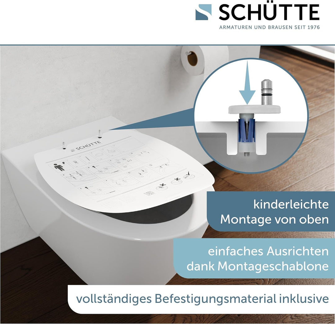 WC-Sitz mit Absenkautomatik | thermoplast | Abnehmbarer Klodeckel aus bruchsicherem Material | Einfa