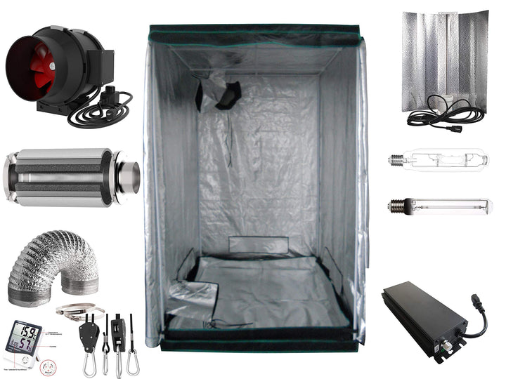 Grow Box Komplettset 600 W NDL Pro 120 x 120 x 200 cm (660 Watt dimmbar), 660 Watt dimmbar