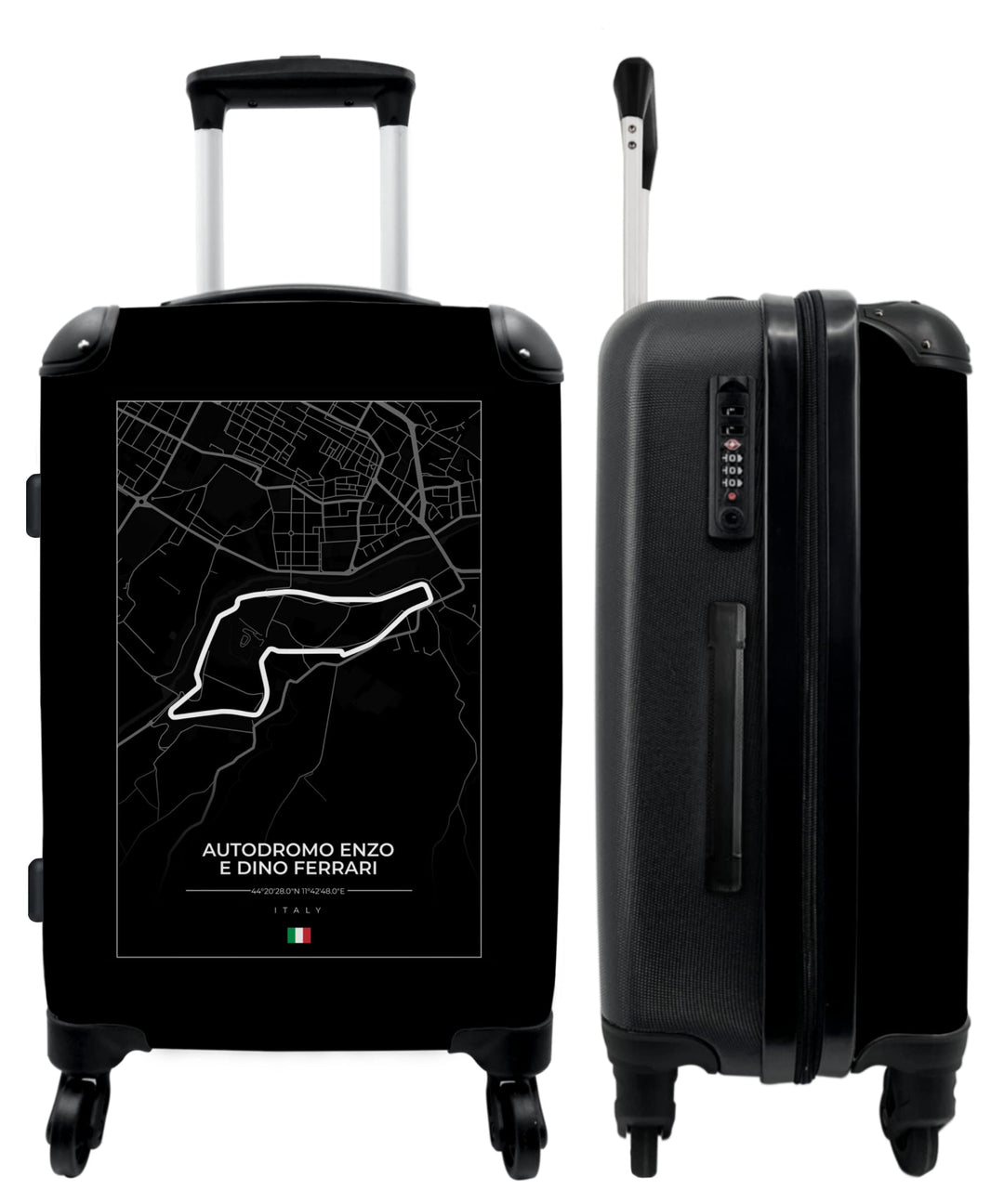 Koffer gross Trolley Rollkoffer Reisekoffer mit 4 Rollen Fotokoffer - Rennstrecke - F1 - Autodromo E