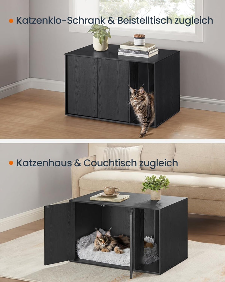 SONGMICS HOME Katzenklo Schrank, superschnelle werkzeuglose Montage, Toolless-Technologie, Katzenhau