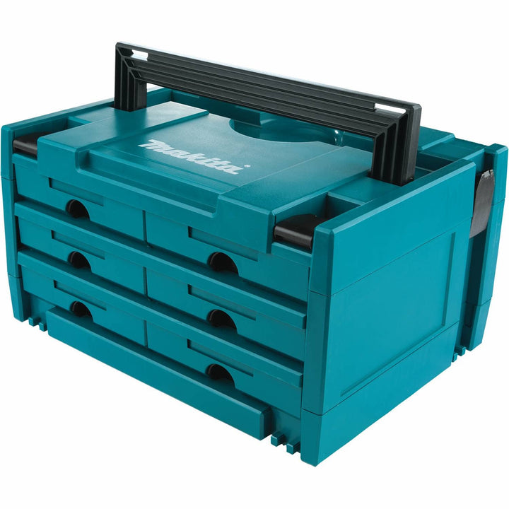 Makita P-84333 Makpac Koffer mit 6 Schubladen Blau, Schwarz