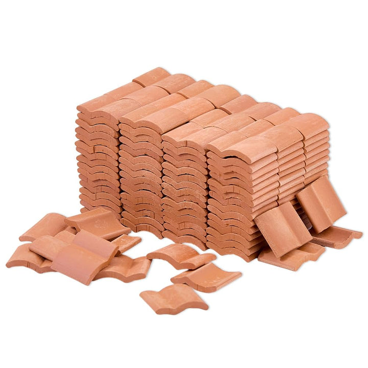 SUPERFINDINGS 200 Stück Mini Dachziegel Puppenhaus Schindeln Rötlich braun Polymer Clay Miniatur Zie
