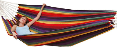 AMANKA XXL 2 Personen Hängematte Regenbogen Bunt Gestreift 400x160cm Belastbarkeit bis 150 KG 100% B