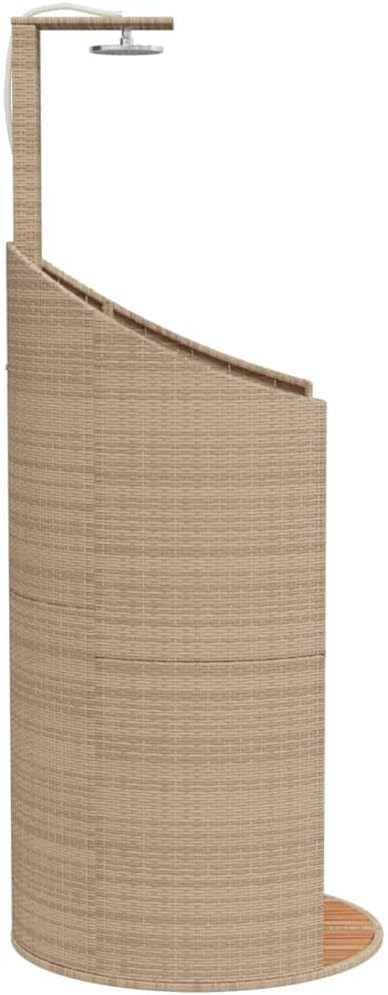 vidaXL Gartendusche, Outdoor Dusche mit Lattenboden Stahlrahmen, Terrassendusche für Pool Schwimmbad