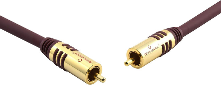 Oehlbach NF Sub, Cinch Subwoofer-Kabel - Audiokabel - rund - OFC - 2m - Bordeaux Rot 2m Single, Rot
