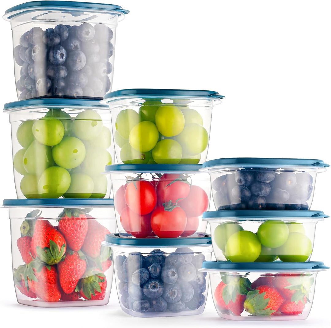 EFISH 9PCS Rechteck Kunststoff Portion Box Sets mit Deckel.Food Aufbewahrungsbox, Behälter Sets, Leb
