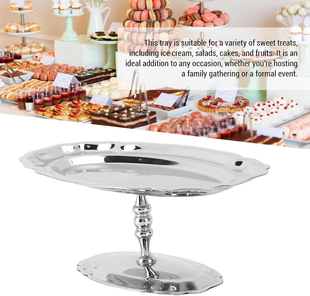 Dessert-Serviertablett mit Füssen, 6,7 x 3,9 x 2,8 Zoll, ovaler Präsentations-Aufbewahrungsteller au