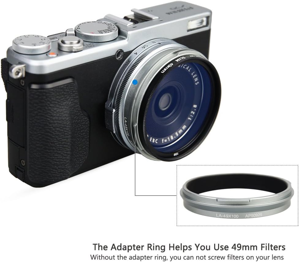JJC Objektivadapter und Gegenlichtblende für Fujifilm FinePix X100VI, X100V, X100F, X100S, X100T, X1