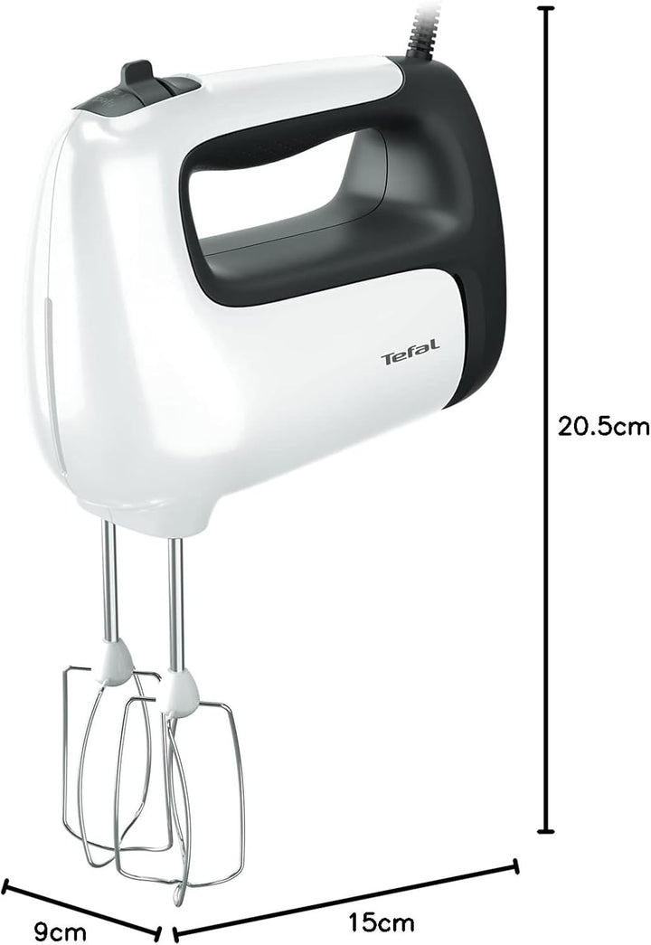 Tefal HT4601 Prep'Mix Handmixer, Kunststoff, Stahl, 500 W, Weiss/Graphit