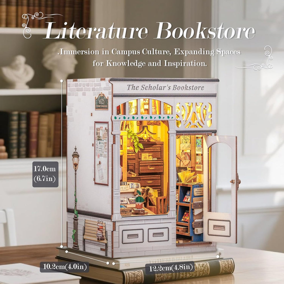CUTEBEE Book Nook Kit – DIY Puppenhaus Häuser, Miniatur Haus Selber Bauen Bausatz für Erwachsene, 3D
