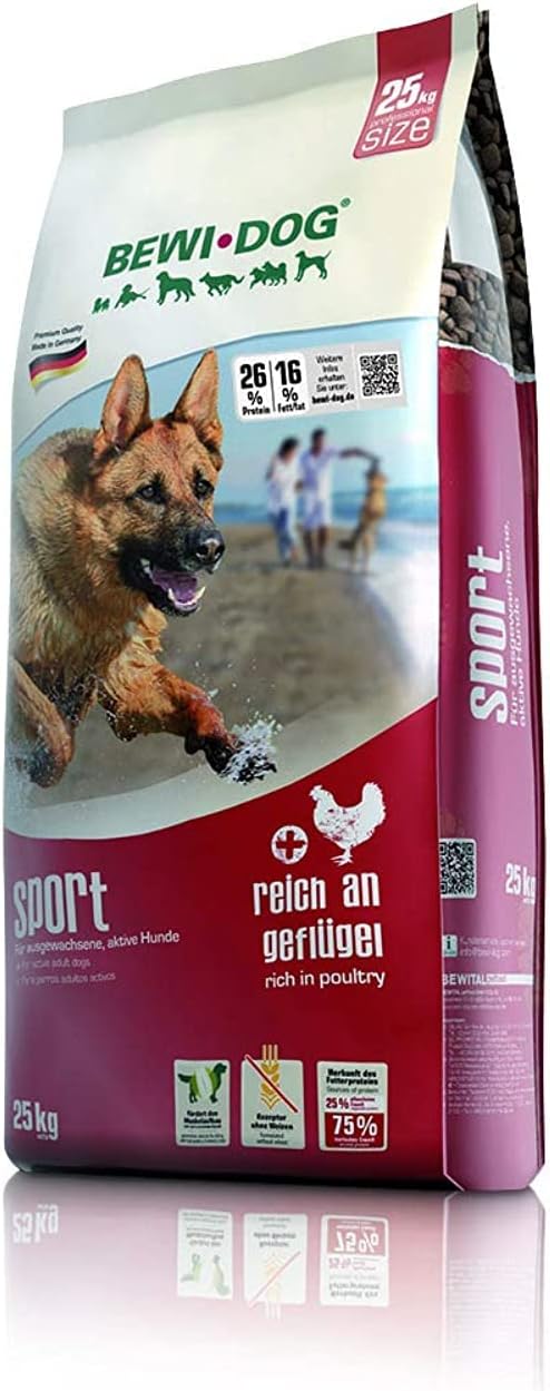 BEWI DOG Sport [25 kg] Hundefutter | Trockenfutter für sportliche & aktive Hunde | ohne Weizen & Soj