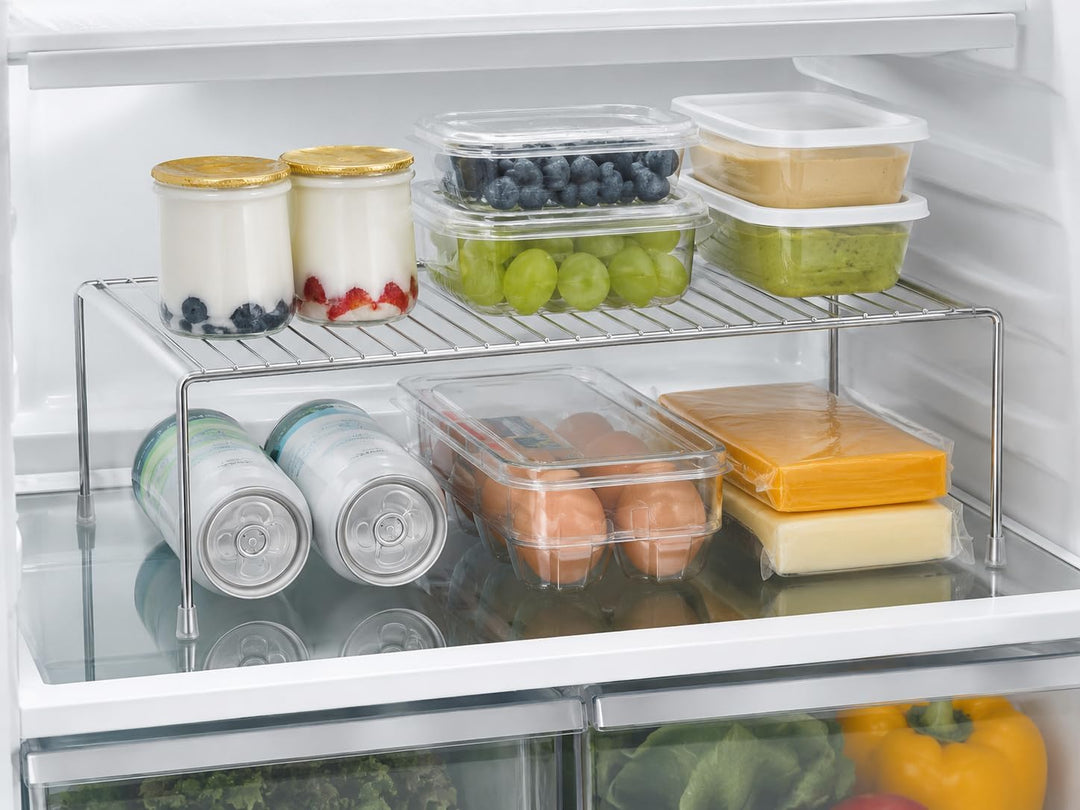 IPEGTOP 6er-Pack grosser Gefrierschrank-Aufbewahrungsregal, rostfreier Edelstahl, platzsparend, für