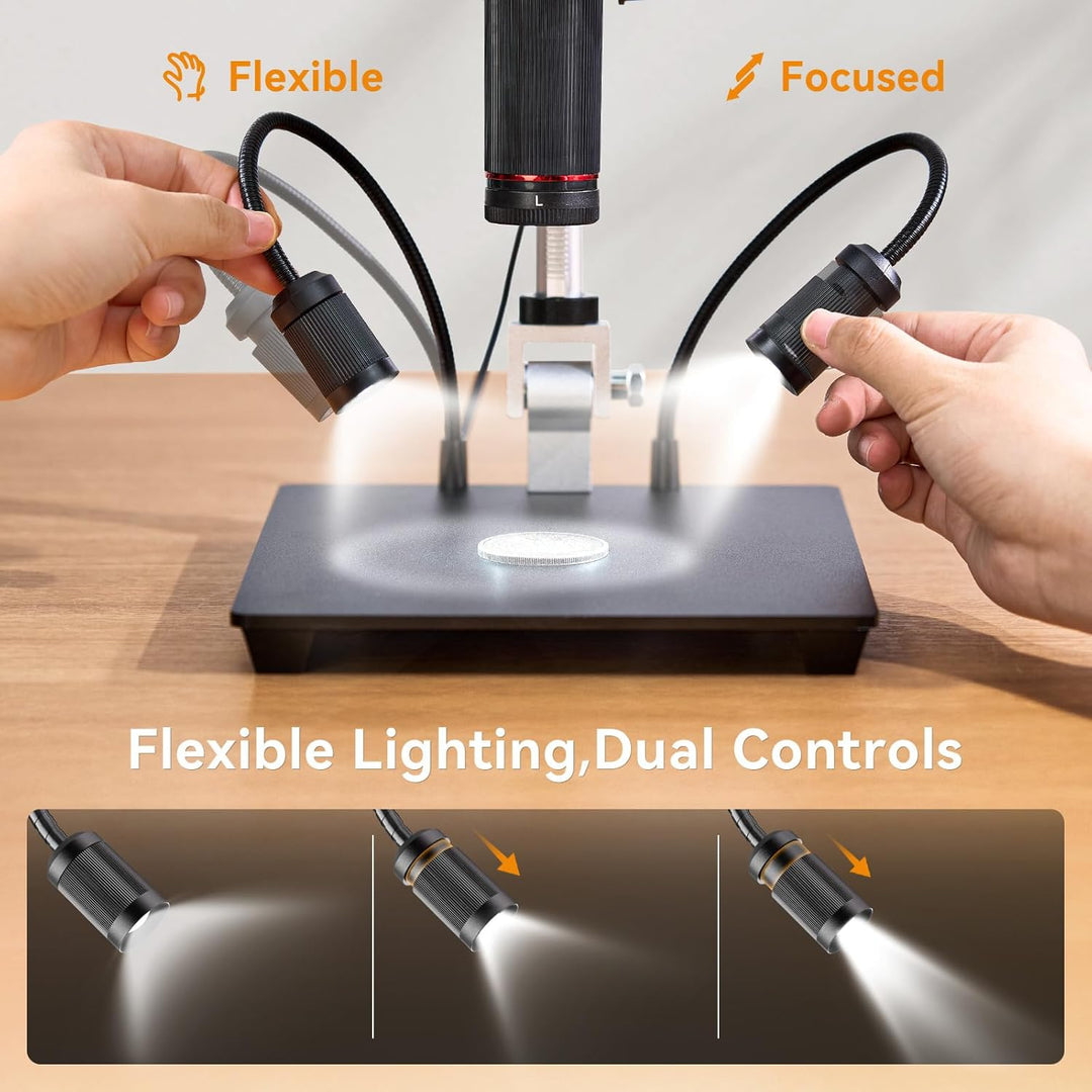 Elikliv 4K Magnetisches 3-Linsen Mikroskop: TL301 Max Münzmikroskop mit 10,1" IPS Display, Digitalmi