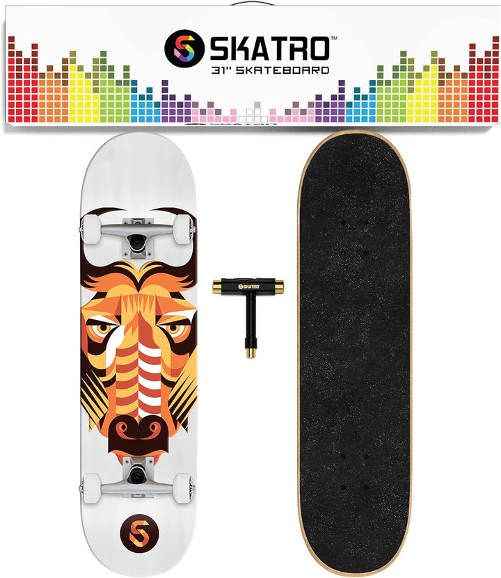 SKATRO - Pro Skateboard, 78,7 cm, komplettes Skateboard, Alter: Erwachsene, Jungen, Mädchen, Anfänge