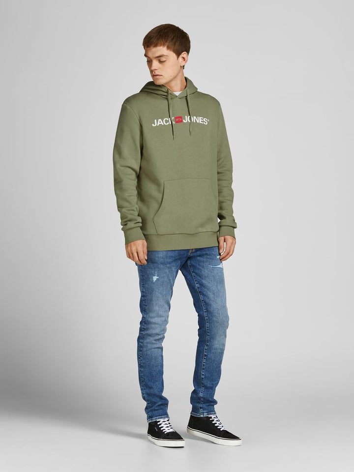 JACK & JONES Male Kapuzenpullover Logo Kapuzenpullover 3XL Grün (Dusty Olive/Reg Fit), 3XL Grün (Dus