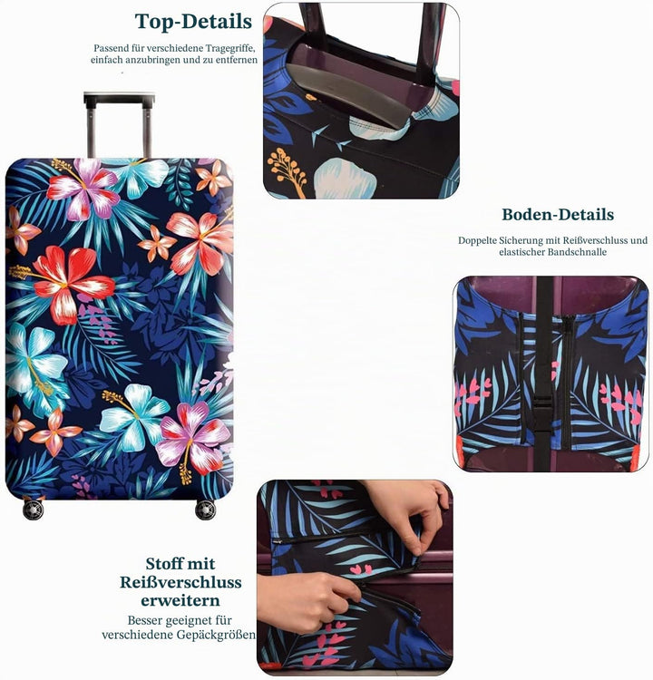 Gepäckabdeckung, GOXUNYUAN waschechter Schutzkoffer-Cover - Reise-elastischer Spandex-Koffer-Protect