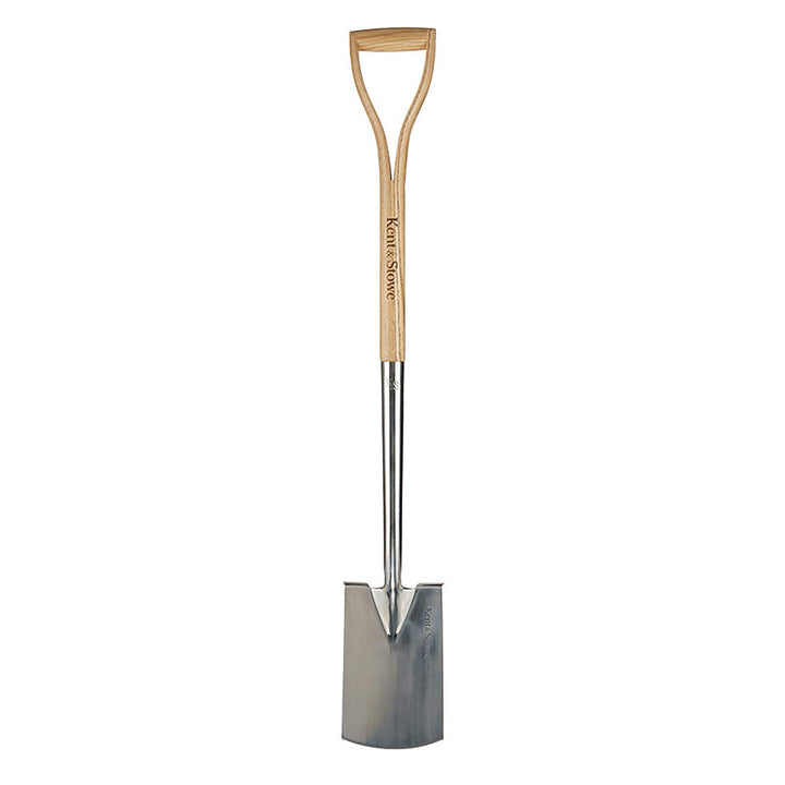 Kent & Stowe Beetspaten – Profi-Spaten aus Edelstahl, für die Verwendung im Beet, Gartenspaten mit S