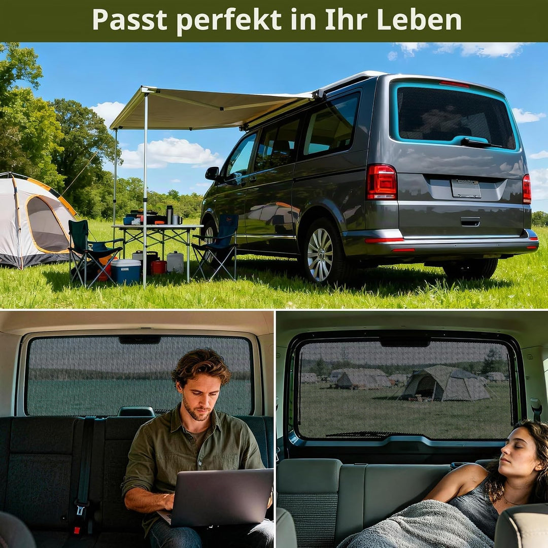 ZATOOTO Sonnenschutz für VW T5 T6 Heckscheibe, Laderaumschutz, Camping | 1 Stück, Einfache Montage,
