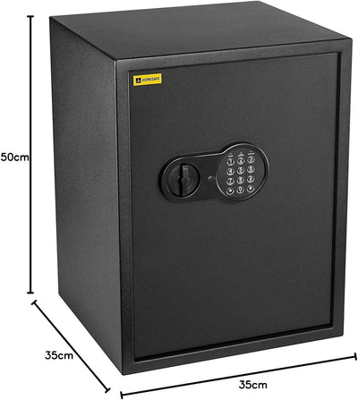 HomeSafe HV50E Safe mit Elektronischem Schloss - Schwarz, 50x35x35cm (HxWxD), 50x35x35cm (HxWxD)