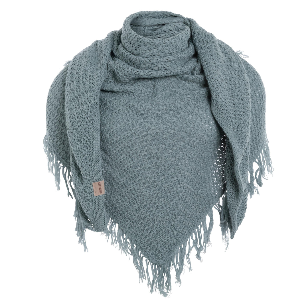 KNIT FACTORY - Dreiecksschal Amber - Damen Strickschal mit Wolle - Umschlagtuch für den Herbst und W