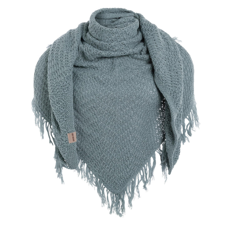 KNIT FACTORY - Dreiecksschal Amber - Damen Strickschal mit Wolle - Umschlagtuch für den Herbst und W