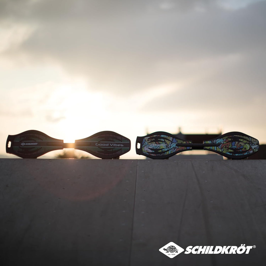 Schildkröt Waveboard Good Vibes, leichtes und wendiges Casterboard, grosses Deck mit Anti-Rutsch Nop