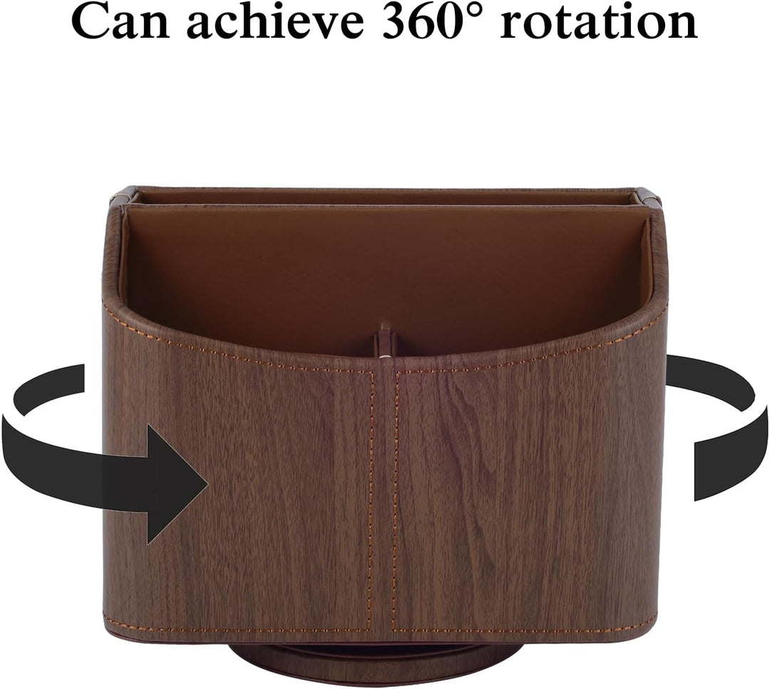 360-drehender Fernbedienungshalter, 5-Teile Nachttisch PU-Leder Multifunktionale Organizer Büro Schr