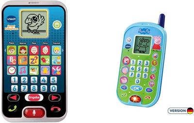 Vtech 80-139304 - Smart Kid's Phone & 80-523104 Peppas Lerntelefon Spielzeugtelefon, Mehrfarbig Bund