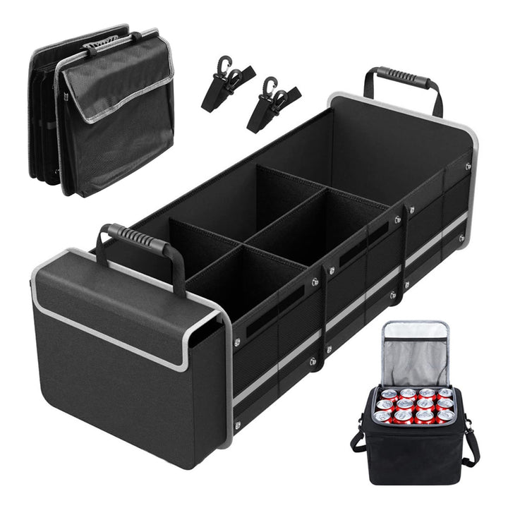 94L Auto Kofferraum Organizer, 5 In 1 Faltbare Kofferraumtasche mit integrierter Kühltasche, 3 Extra
