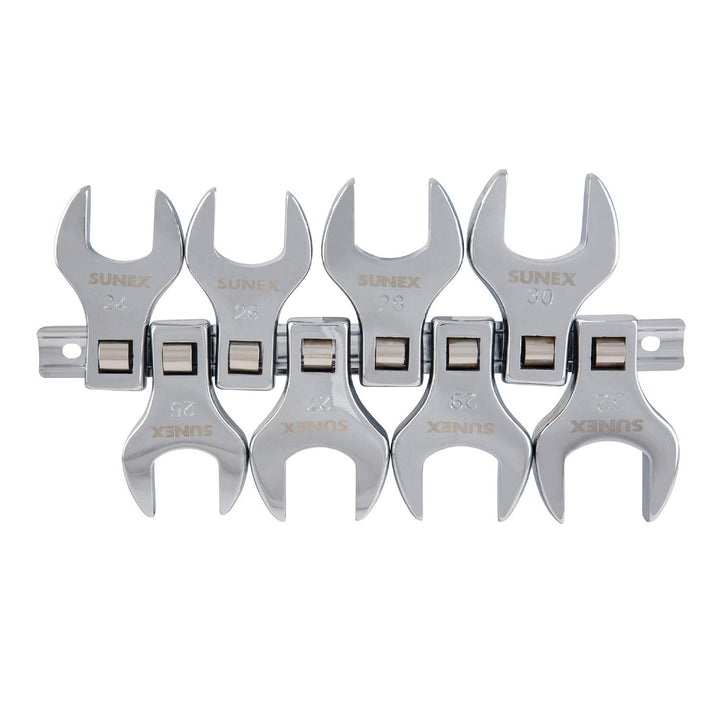 Sunex 9730A Dr.Jumbo Krähenfussschlüssel-Set, metrisch, 1,27 cm, 8-teilig Metrisch: 24 - 32 mm., Met