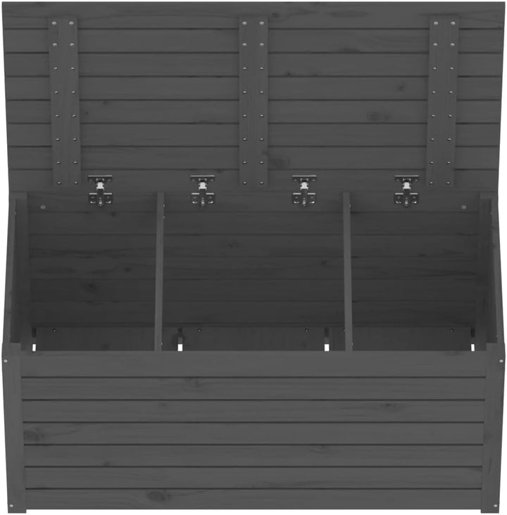 vidaXL Gartenbox Grau 101x50,5x46,5 cm Massivholz Kiefer 101 x 50.5 x 46.5 cm Grau, 101 x 50.5 x 46.