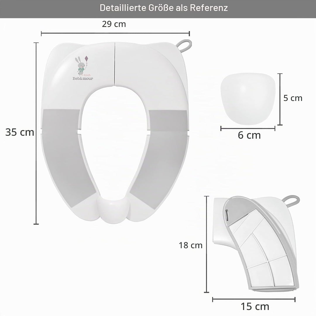 Bebamour klappbarer Kleinkind-Toilettensitz, tragbarer Reise-Toilettentrainer mit rutschfesten Aufla