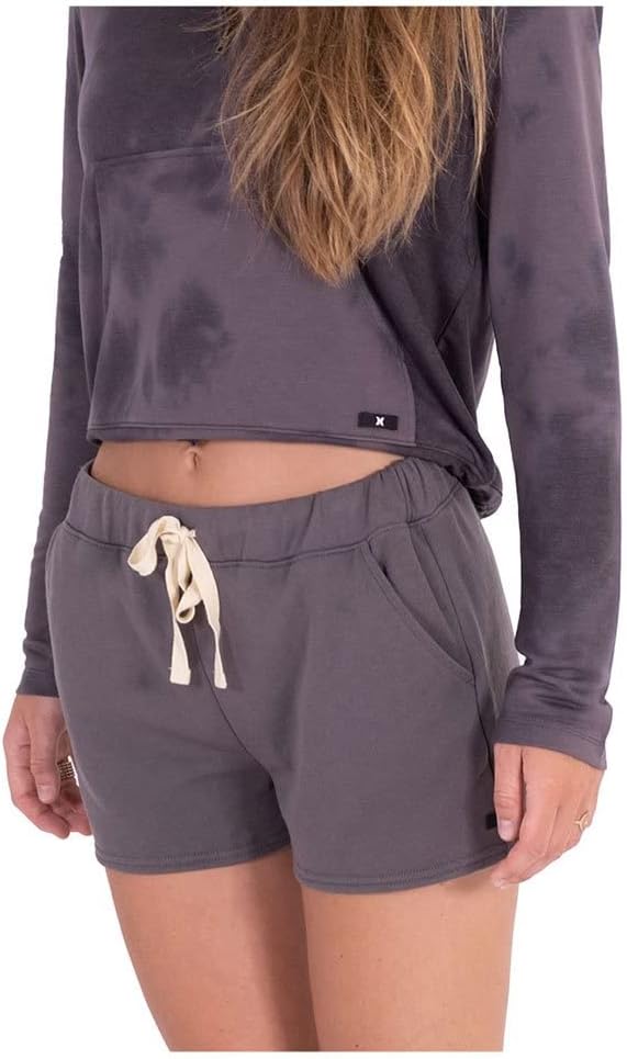 Hurley Damen W Burnout Fleece Short Lässige Hose L Vintage Schwarz, L Vintage Schwarz