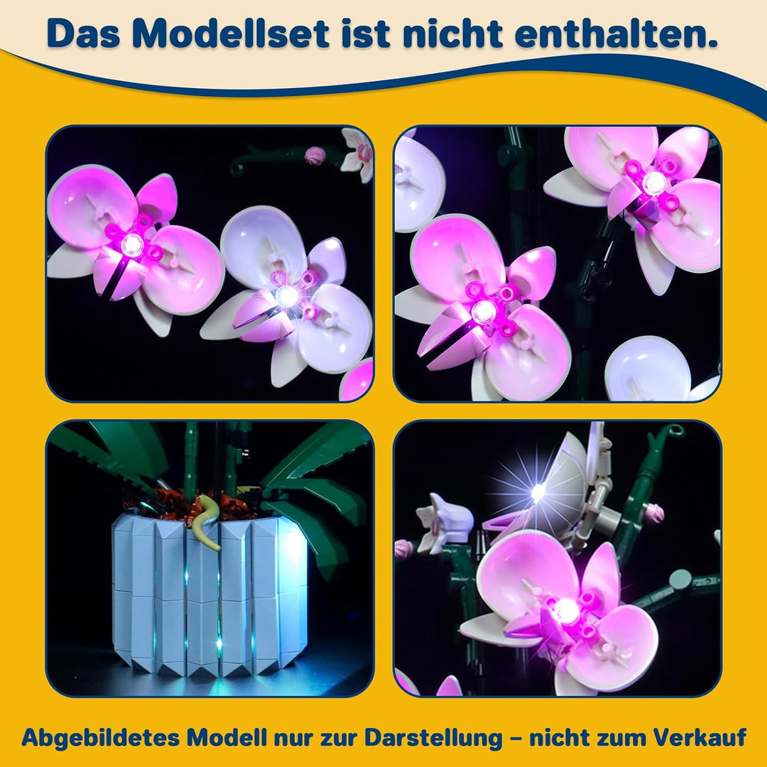 LocoLee Led Licht Set Kompatibel mit LEGO Orchidee, Led Beleuchtungs Set Compatible with LEGO 10311