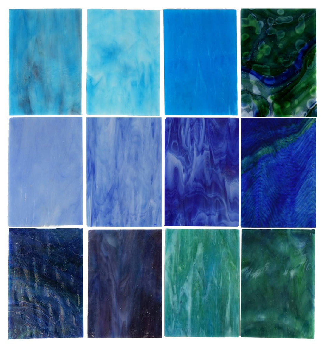 Lanyani Glasmalerei, 10 Stück, Blau Kathedrale, Blau
