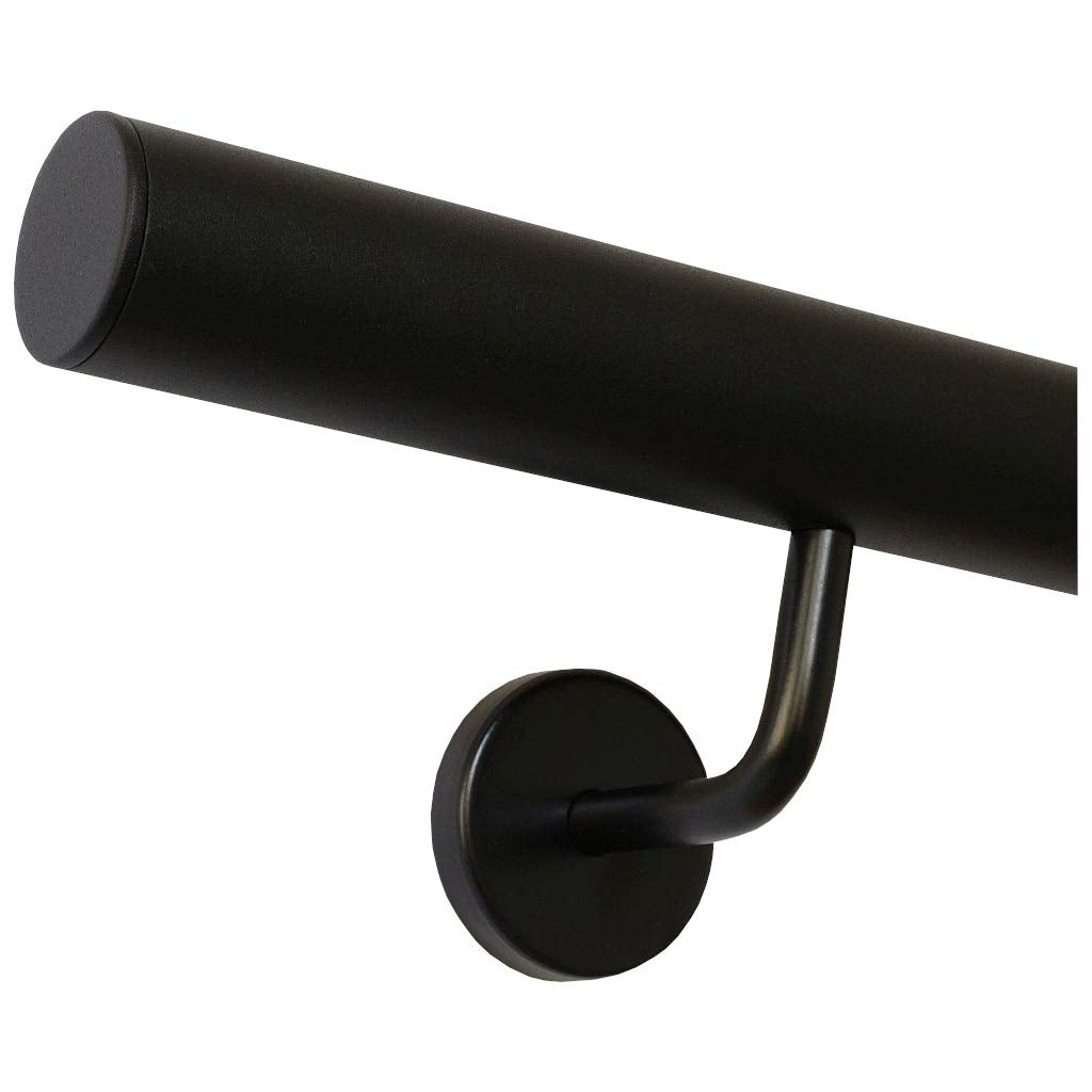 TIBU Handlauf Schwarz pulverbeschichtet V2A Edelstahl Geländer innen aussen wetterfest beständig 190