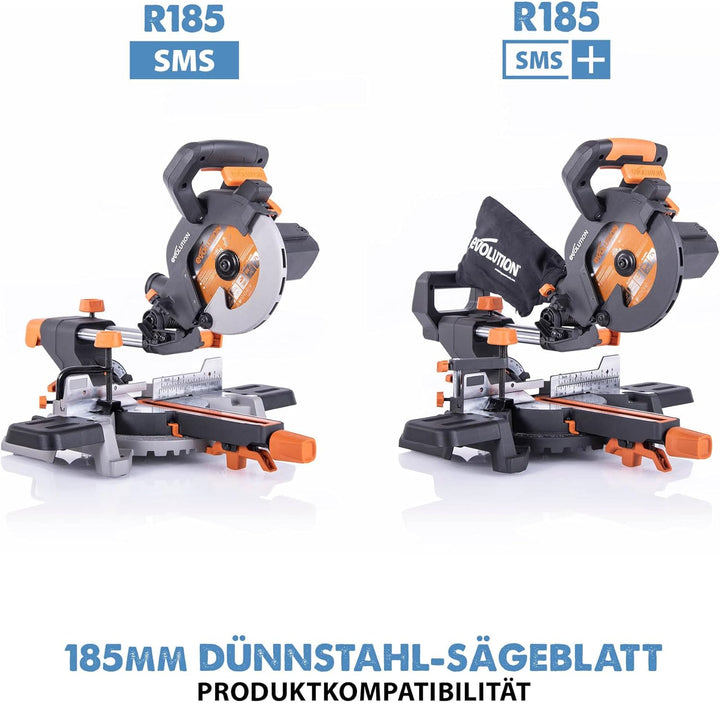 Evolution T185TCT-68MS - 185 mm Sägeblatt zum Schneiden von Dünnstahl - Metall-Sägeblatt mit 68 Zähn