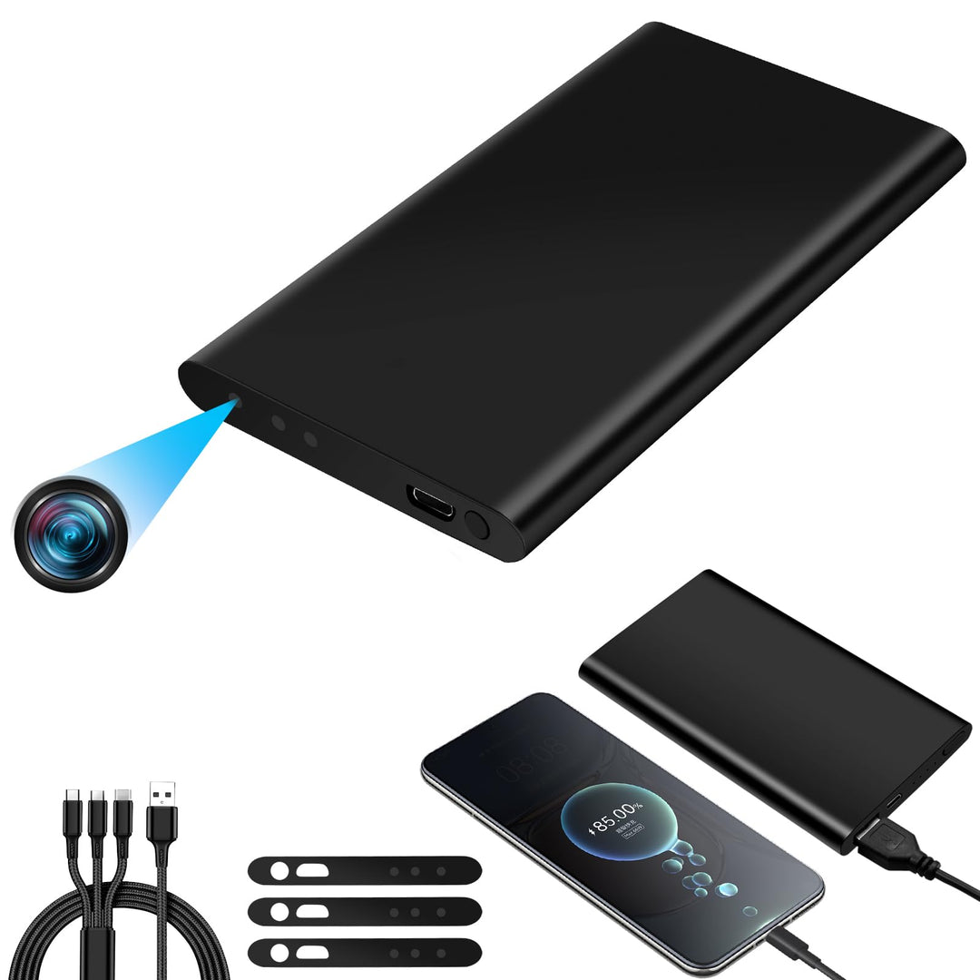 SecuraLen Mini HD Kamera, Dual-Funktion 1080P HD Powerbank Kamera, 17h Aufnahme mit 5000 mAh Akku &