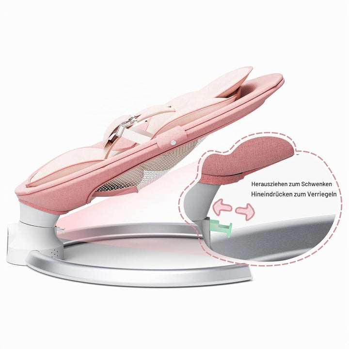 Babywippe Elektrisc mit Fernbedienung & Bluetooth,Elektrische Babywippe mit 5 Schaukelstufen, Elektr