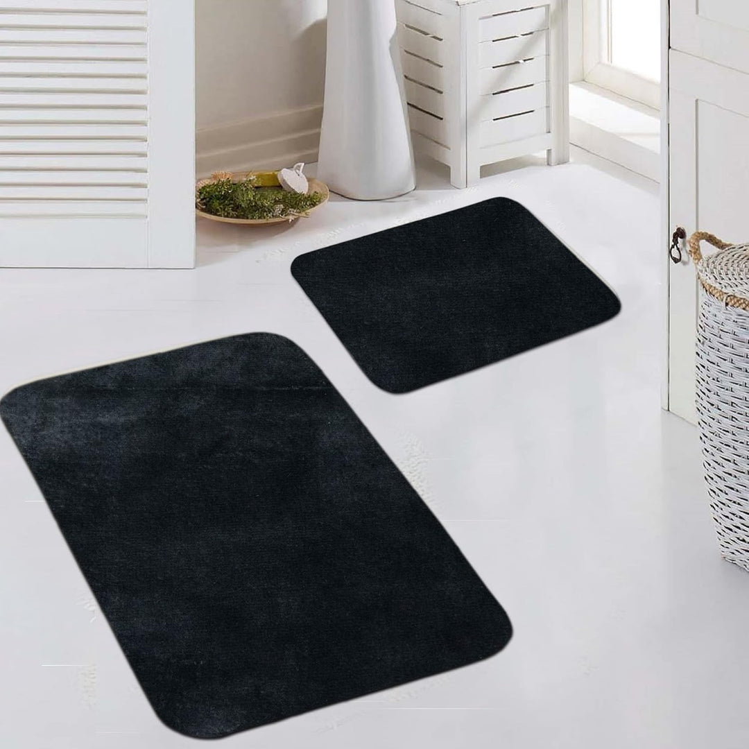 Teppich-Traum Badezimmerteppich mit weichem Flor | Badezimmer Flokati waschbar | in schwarz, Grösse